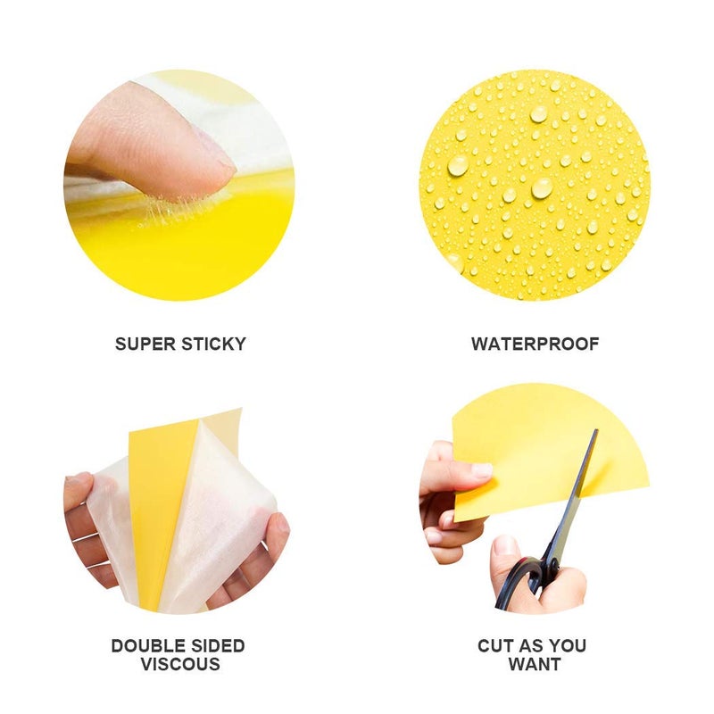 Gideal 30-Pack Dual-Sided Yellow Sticky Traps for Indoor Outdoor Flying Plant Insect Fungus Gnats, Whiteflies, Aphids, Leafminers,Thrips (6x8 Inches, Included 30pcs Twist Ties) - Image 3